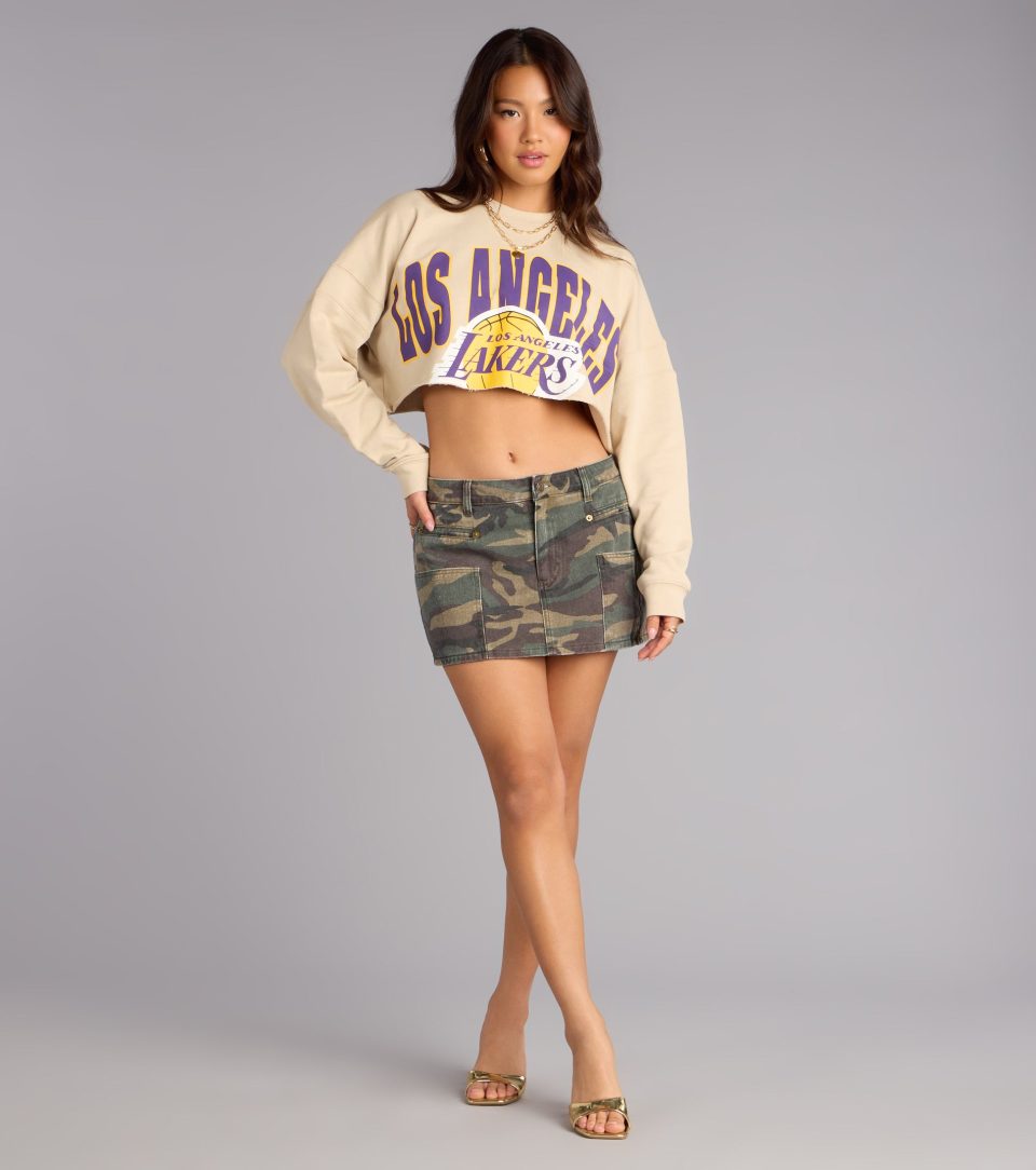 Ultra Game NBA Los Angeles Lakers Crop Sweatshirt