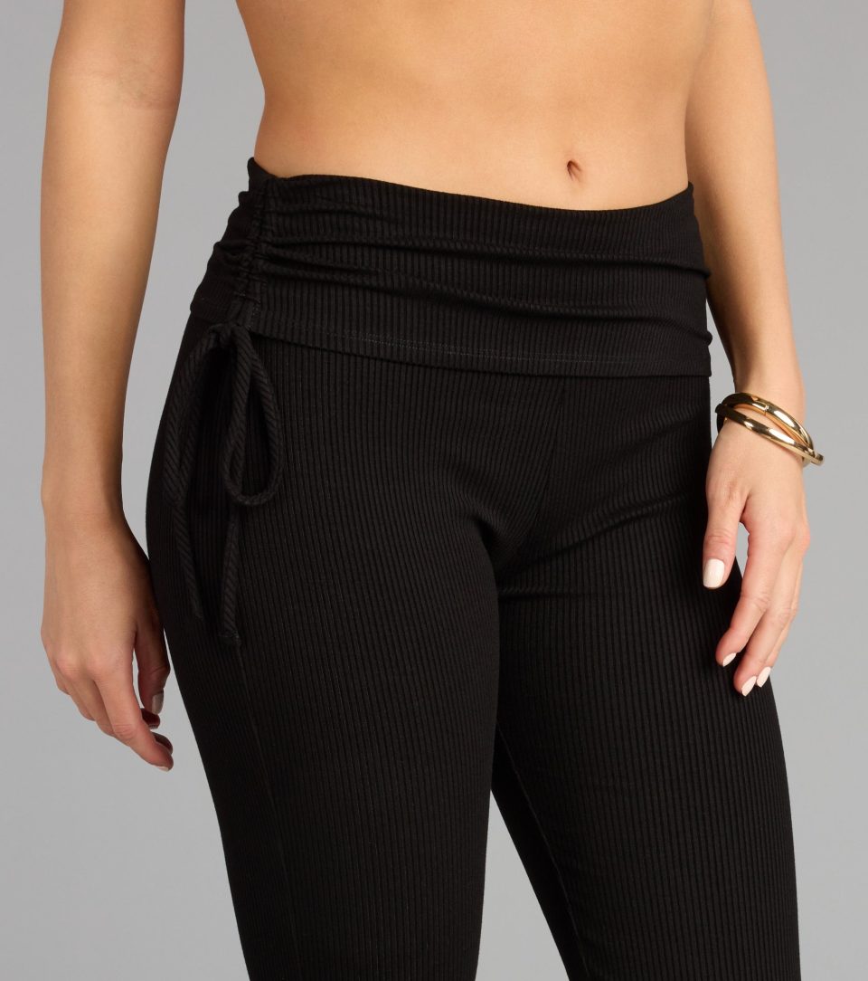 Lounge Goals Rib Knit Flare Pants