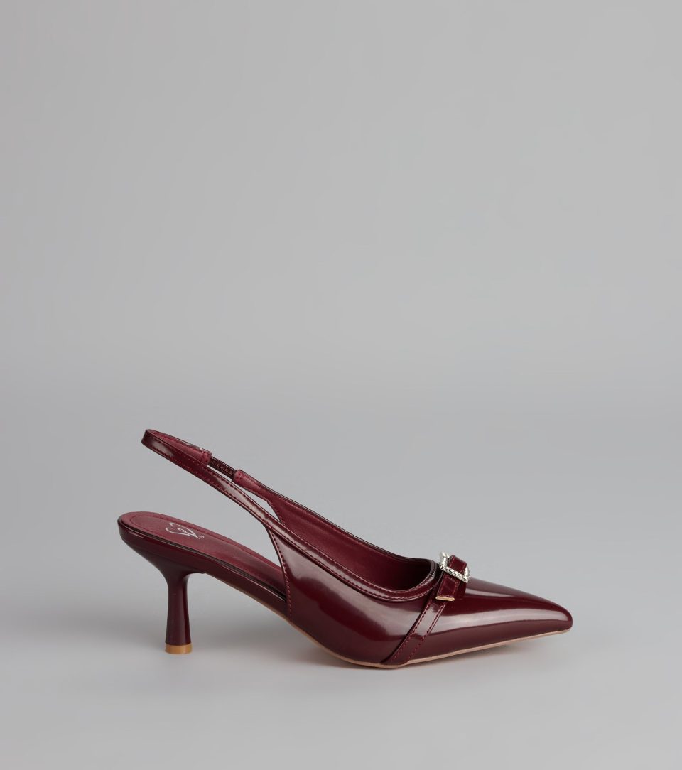 Glam Code Patent Slingback Heels