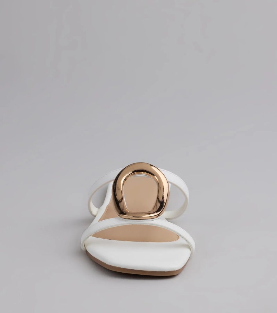 Chic And Sleek Square Strappy Flat Sandals