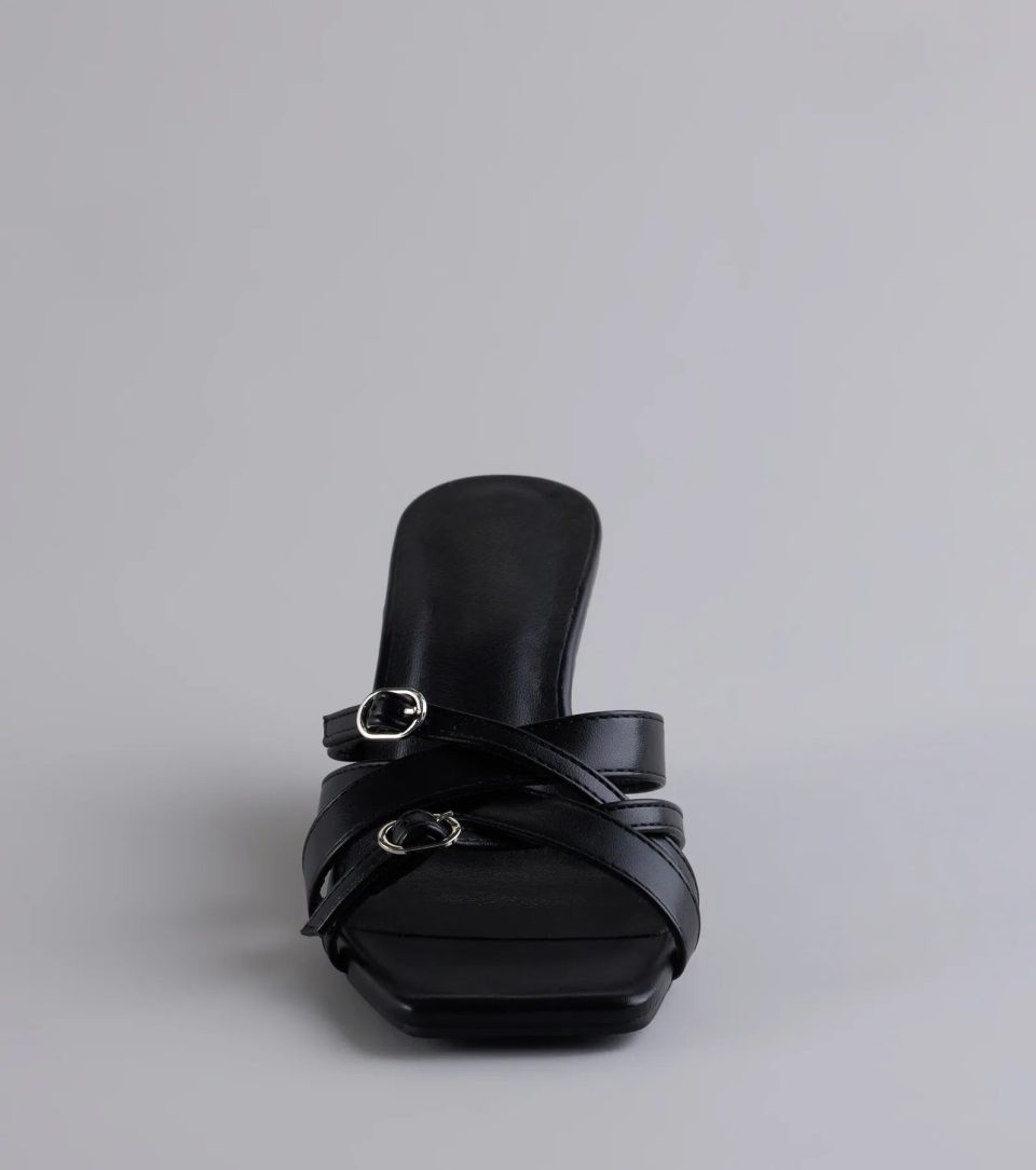 Playing It Cute Strappy Buckle Wedge Heels